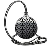 Wallystone Gems Shungite Pendant Necklace - Engraving of the Sacred & Celtic Symbol - Unique Carved Shape - Sacred Geometry - Formulas Universe - Shungite Stone Type II, M, Stone, Shungite