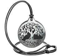 Wallystone Gems Shungite Pendant Necklace - Engraving of the Sacred & Celtic Symbol - Unique Carved Shape - Sacred Geometry - Formulas Universe - Shungite Stone Type II, M, Stone, Shungite