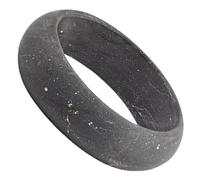 Wallystone Gems Shungite Ring - Raw Shungite Ring for Men and Women - for Anxiety Balance Root Chakra - Against Negative Energy - Type II Crystal - Size 5-12, 6 UK, Stone, shungite