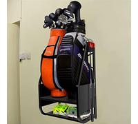 WALMANN Wall Mount Golf Bag Organizer for Garage, Extra Large 2 Golf Bag Stand Golf Equipment and Accessories Storage Rack for Garage Shed Basement