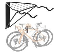 WALMANN Wall Mounted Horizontal Bike Rack, Foldable Space Saving Bicycle Storage Solution for 2 Bikes, Indoor Bike Equipment Storage for Garage and Home