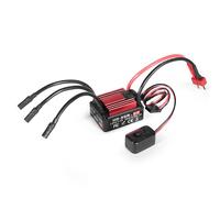 Walmeck 1/10 Crawler ESC, Brushless Electronic Speed Controller for RC Cars with Watertight Design, Easy to Connect with Program Card, Low-Voltage Cutoff and Proportional Brake (Red T Plug)