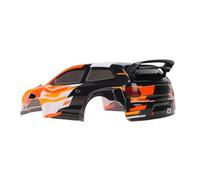 Walmeck 1/12 RC Drift Car Body Shell, Replacement Shell Compatible with SanYao 1203, Thickened PVC One-Piece Molded with Realistic Carbon Fiber Hood and Rear Wing, for 4WD Remote (Orange)