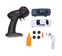 Walmeck 1/43 RC Drift Car with 2.4G Remote App Control Gyro LED Lights Interchangeable Tires 2 Body Shells for Flexible Drifting Racing (Blue)