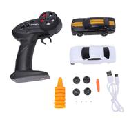 Walmeck 1/43 RC Drift Car with 2.4G Remote App Control Gyro LED Lights Interchangeable Tires 2 Body Shells for Flexible Drifting Racing (Gray)