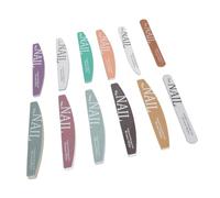 Walmeck 12pcs Half Moon Nail Files Reusable Washable Sand Bar Nail Care Files for Shaping Smoothing Buffing with Ergonomic Grip for Manicure Pedicure