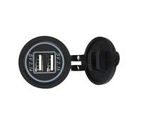 Walmeck 12V Dual USB Socket Dual USB Power Outlet Socket 5V 4.2A LED Indicator Panel Mount with Hardware for Car Boat Marine Motorcycle RV Truck Cam