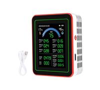 Walmeck 18-in-1 HCHO Meter Temperature Humidity Monitor Color Screen Indoor Air Quality Detector for Office Home CO2 TVOC PM Heavy Metal Gas Analysis (White)