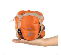 Walmeck 190 x 75cm Envelope Sleeping Bag for Camping Hiking Travel, with Compression Stuff Sack, Ultra Lightweight 680g, Breathable Soft Fabric, Double Sided Zipper, Unfolds into (Orange)
