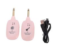Walmeck 2.4G Wireless Guitar System Rechargeable Guitar Transmitter Receiver Zero Latency Plug Play for Electric Stage Home Practice ABS Material Builtin 600mAh Battery (Pink Floral Version)