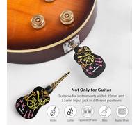 Walmeck 2.4G Wireless Guitar Transmitter Receiver Set, Rechargeable System for Electric Bass Piano Wind Instruments, Plug and Play Real-time Transmission with 2 Adapter