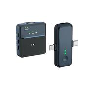 Walmeck 2.4G Wireless Lavalier Dual Microphone System, Intelligent Noise Reduction Chip, Real-Time Monitoring for Video Recording, Phones, Computers, Cameras with (1 Receiver with 1 Microphone)