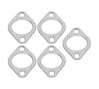 Walmeck 2 Exhaust Gasket, 5Pcs 2in Flange Gasket, High Temp for Turbo, Header, Down Pipe with Aluminum Foil Material, Sealing Performance, Long Service Life