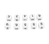 Walmeck 20PCS 16mm Number Dice, 6 Sided Plastic Polyhedral Dice Set with Round Corner Design, for Board Games and Numeral Teaching (White)