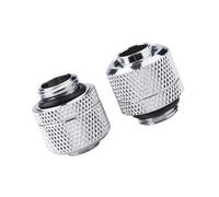 Walmeck 2PCS G1/4 Thread Brass Two Touch Fitting, Flexible Tube Connector for PC Water Cooling, with Hiding Silicone Ring for 9.5mm ID 12.7mm OD Thin Tube (Silver)