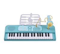 Walmeck 37 Key Electronic Keyboard Piano for Beginners, 8 Drum Group, 24 Demos Single Speaker with Stand/Microphone, Dual Power Mode Portable Music Keyboard, 7 Tones (Green)