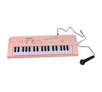 Walmeck 37-Key Keyboard Piano, 4 Tones 4 Rhythms 10 Demos with Microphone, Dual Power Mode, Portable Music Piano Keyboard for Beginners (Pink)