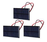Walmeck 3PCS DC 6V 1W Solar Panel Cell Power Module Polycrystalline Silicon Solar Panel with 30cm Cable High Efficiency Projects Scientific Research Charger Landscape Lights