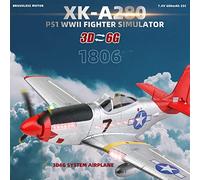 Walmeck A280 Remote Control Airplane P51 Fighter 3D6G Mode Aircraft with LED Searchlight for Adults and Kids