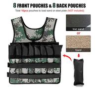 Walmeck Adjustable Weighted Vest 20KG Max Loading Exercise Fitness Muscle Building Weight Loss for Running