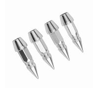 Walmeck Aluminum Alloy Tire Valve Stem Air Dust Cap, 4Pcs for Car Truck Bike, Blue Black Red Silver Gold, Colored Stem with Easy Installation, Spike Wheel Tire Valve Stem (Silver)