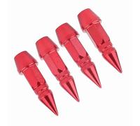 Walmeck Aluminum Alloy Tire Valve Stem Air Dust Cap, 4Pcs for Car Truck Bike, Blue Black Red Silver Gold, Colored Stem with Easy Installation, Spike Wheel Tire Valve Stem (Red)