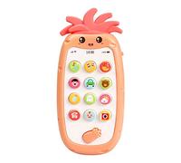 Walmeck Baby Cell Phone Toy Interactive Educational Musical Teether Smartphone with Light Music Various Sounds for Toddlers Boys Girls Orange Yellow Green
