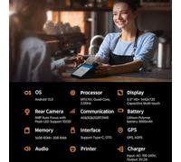 Walmeck Barcode Scanner PDA Terminal Versatile Tool 4G BT Communication 5.5 Inch Touchscreen Thermal Label Printing for Retail Warehouse