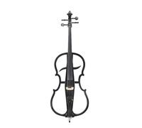 Walmeck Electric Cello Silent Cello Electronic 4/4 Black Metallic Varnish Maple Body Ebony Tailpiece LINE OUT MIC PHONE Volume Tone with Tuner Headphone Bow Rosin Gig Bag F