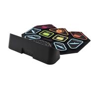 Walmeck Electronic Drum Set Dual Speaker Hand Roll Drum Kit 9 Pads Supports BT MIDI 8 Styles 6 Rhythm 10 Demo Songs Silicone Practice Pad Drumstick Light Portable Rechargeable for (Black)