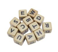 Walmeck English Letter Dice Creative Word Game 12 Dice Set Education Camping, Iron Plastic 1.9x1.9cm