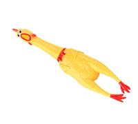 Walmeck Funny Squawking Chicken Toy Durable Stress Relief for Adults Kids, Yellow Rubber Screaming Chicken Toy for Interactive Play, Funny Squeak Vent (M)