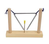 Walmeck Kids Percussion Triangle Instrument for Various Musics, Simple Playing for Children and Adults, Safe Material, Musical Education, Wood Colour