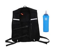 Walmeck Lightweight Breathable Running Hydration Vest With 500ml Water Bottle Reflective Strip For Outdoor Sports Unisex Nylon 40x30cm (Black)