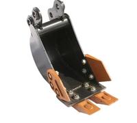 Walmeck Mini Excavator Bucket Metal 7.87in 200mm Heavy Duty Backhoe Digging Attachment with Steel Teeth for Narrow Ditches