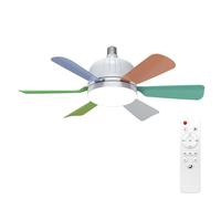 Walmeck Modern Dimmable LED Ceiling Fan Light Six Fan Light Color Temperature Adjustable Remote Control Bedroom Living Room Chandelier (colour)