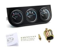 Walmeck Oil Pressure, Water Temperature, and Voltmeter 3 in 1 Gauge Kit, Easy to Read At Night with LED Backlight, High Sensitivity, Universal Design for All 12V Cars and Motorcycles (2)