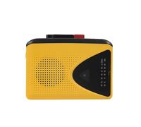 Walmeck Portable Cassette to MP3 Player Mini Tape Player with FM AM Radio Recording Function Portable Cassette Player Built-in Speaker 3.5mm Headphone Jack Yellow