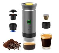 Walmeck portable coffee maker,One Click Operate,More Pure Taste,Long Standby,Easy to Use and,Mini Cold Brew and Heating Coffee Maker,15Bar 5 Minutes Quick Heating Making Coffee at (Gray)
