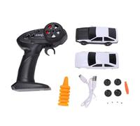 Walmeck Scale RC Drift Car with Gyro USB Rechargeable Remote Control Car 2.4G App Control Electric Racing Vehicle with LED Lights Interchangeable Body Shells Wheels for (White)