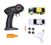 Walmeck Scale RC Drift Car with Gyro USB Rechargeable Remote Control Car 2.4G App Control Electric Racing Vehicle with LED Lights Interchangeable Body Shells Wheels for (Yellow)