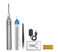 Walmeck Soldering Iron 5V 8W Wireless Charging Portable USB Welding Tool with Adjustable Voltage Copper Alloy Tip for DIY Electronics Repair Silver 115mm