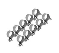 Walmeck Stainless Steel Hose Clamps, 10pcs 304 Rustproof Pipe Clips with Smooth Edges for Air Water Fuel Silicone Hose, 6mm to 20mm Adjustable Sizes (13-15Mm)