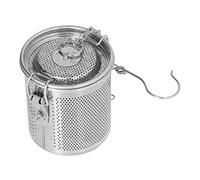 Walmeck Stainless Steel Seasoning Bag, Filter and Infuser with Extended Hanging Chain and One Touch Locking System, for Soup Tea Cooking in Home Restaurant (0.7L)