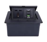 Walmeck Table Pop Up Outlet Portable PD20W 1AC Socket 1 USB A 1 USB C Black Aluminium Alloy