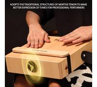 Walmeck TRE/BAS/T&B Cajon Drum 3-in-1 Flat Hand Drum Percussion Instrument with Adjustable Strap Portable Box Drum for Beginners Traveling Party Hand Drums, three-in-one wooden drum