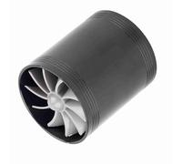 Walmeck Turbo Fuel Saver Fan, Dynamic Air Intake Turbonator Dual Fan, Aluminum Alloy Universal Intake, 5%-15% Fuel Saving (Black)