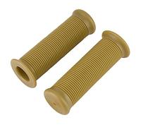 Walmeck Universal Motorcycle Vintage TPU Handlebar Grip Comfortable Feeling Luxury Design Durable Oil-resistant Eco-friendly Handle Grip 25mm 28mm (Sauce yellow)