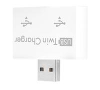 Walmeck USB 2.0 Hub, 2 Port USB Splitter Adapter Converter Kit for Charging, with Plug and Play Portable Design for Mobile Devices (White)