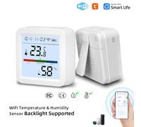Walmeck WIFI+BT Temperature and Humidity Detector, Digital Thermometer, Smart Thermometer for Home LCD Backlight with Detachable Stand, Real-time Monitoring Record for Bedroom
